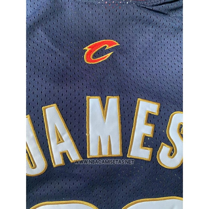 Camiseta Cleveland Cavaliers Lebron James NO 23 Mitchell & Ness 2008-09 Azul